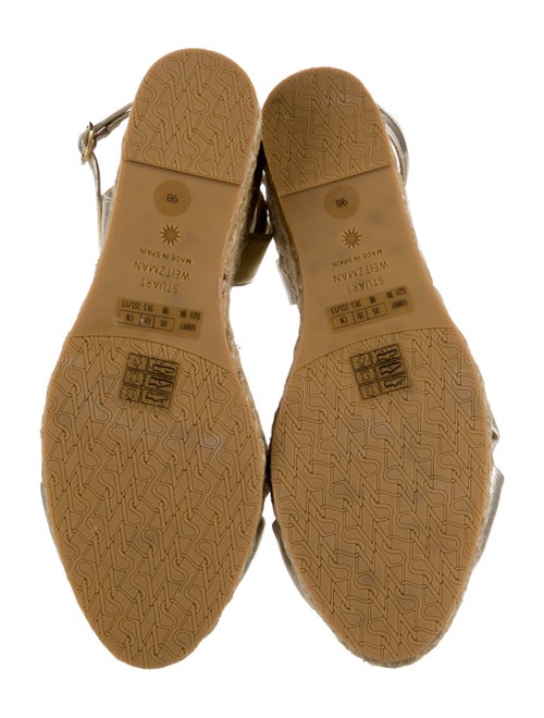 Stuart Weitzman Leather Braided Accents Espadrilles