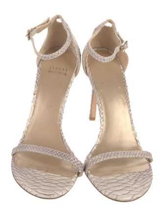 Stuart Weitzman Leather Animal Print Sandals