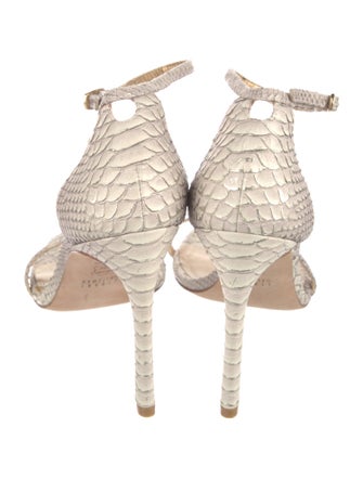 Stuart Weitzman Leather Animal Print Sandals