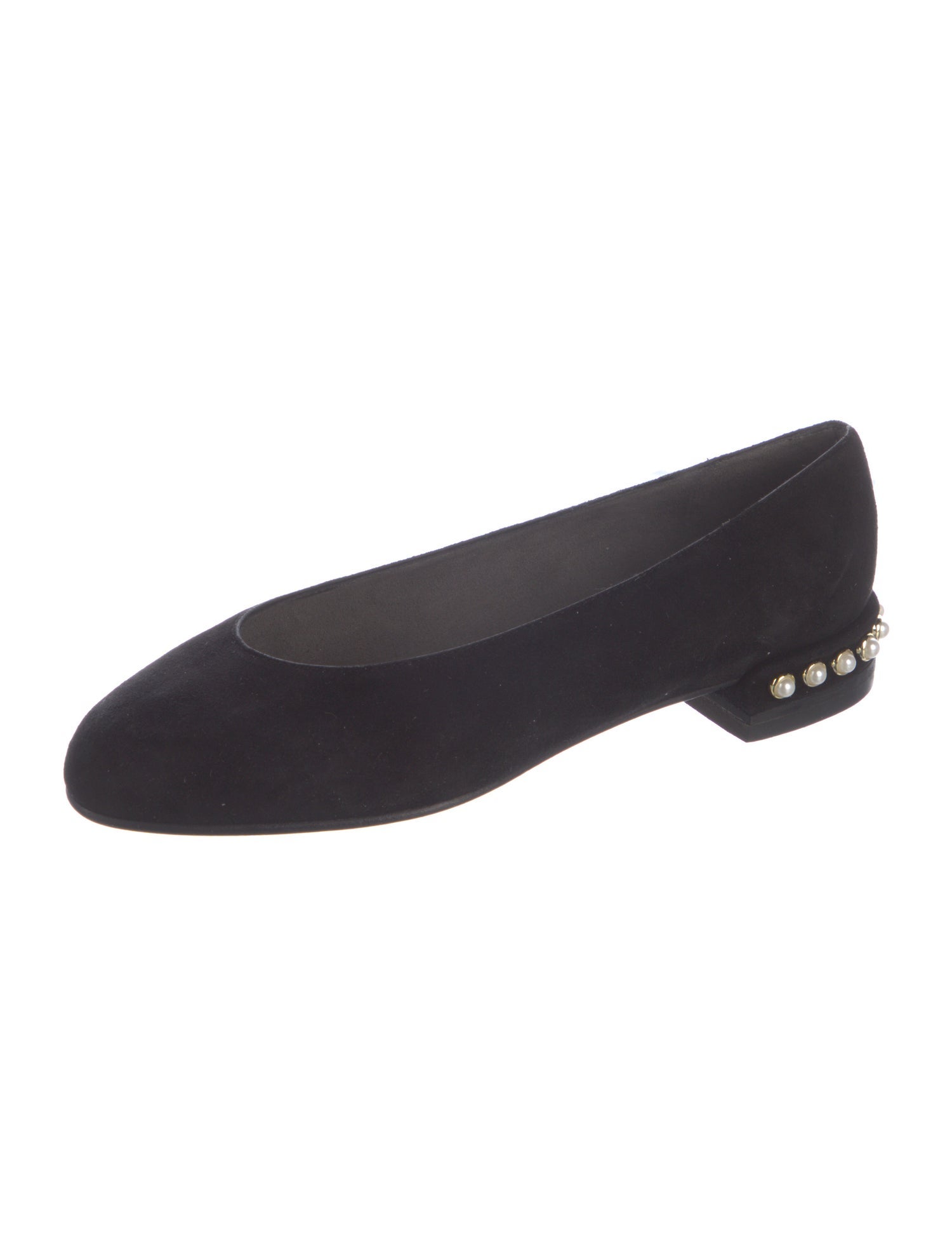 Stuart Weitzman Suede Studded Accents Flats