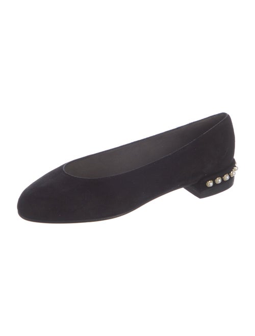 Stuart Weitzman Suede Studded Accents Flats
