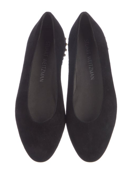 Stuart Weitzman Suede Studded Accents Flats