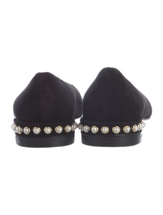 Stuart Weitzman Suede Studded Accents Flats