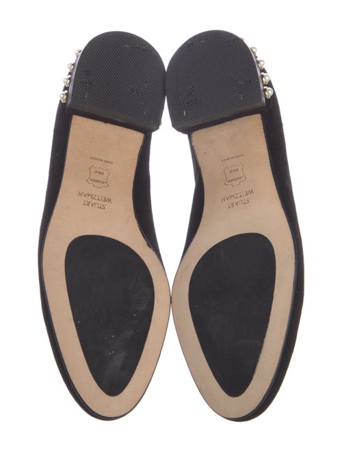 Stuart Weitzman Suede Studded Accents Flats