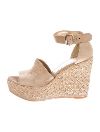 Stuart Weitzman Suede Braided Accents Espadrilles