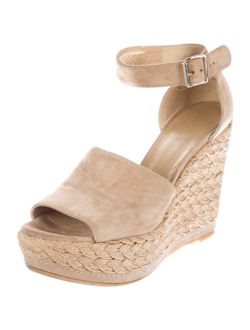 Stuart Weitzman Suede Braided Accents Espadrilles