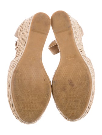 Stuart Weitzman Suede Braided Accents Espadrilles