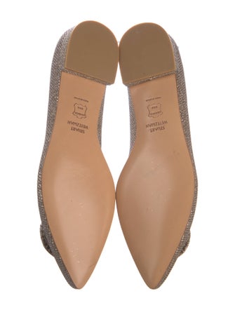 Stuart Weitzman Glitter Crystal Embellishments Ballet Flats
