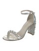 Stuart Weitzman Patent Leather Beaded Accents Sandals