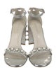 Stuart Weitzman Patent Leather Beaded Accents Sandals