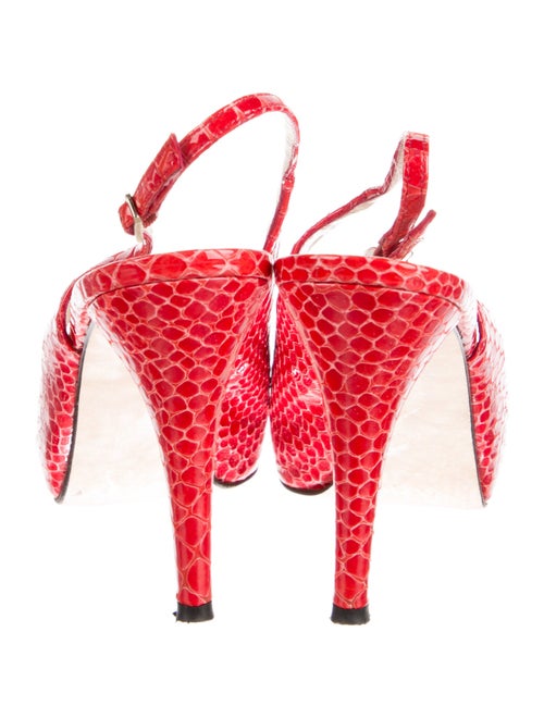 Stuart Weitzman Embossed Leather Animal Print Slingback Pumps