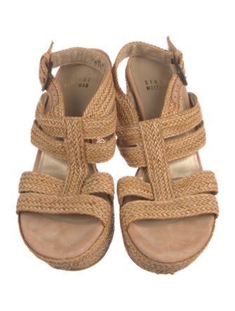 Stuart Weitzman Leather Braided Accents Sandals