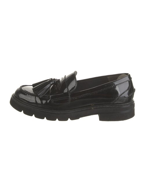 Stuart Weitzman Patent Leather Tassel Accents Loafers