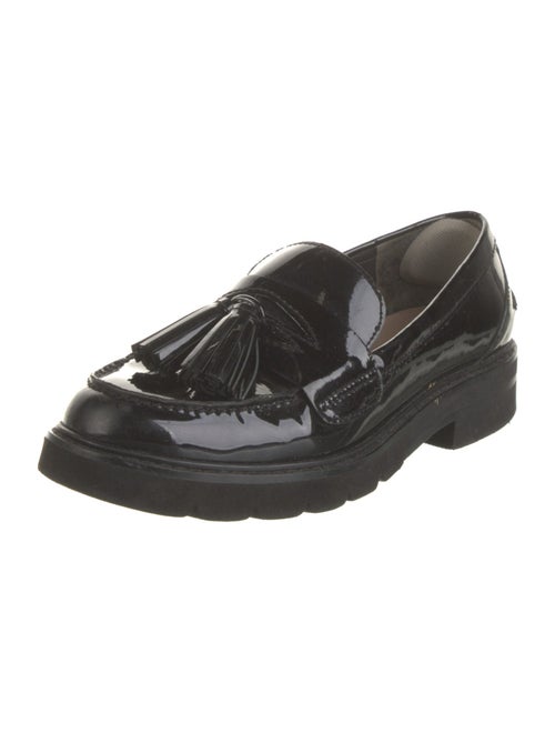 Stuart Weitzman Patent Leather Tassel Accents Loafers