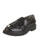 Stuart Weitzman Patent Leather Tassel Accents Loafers