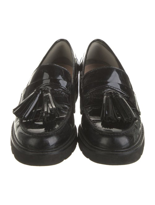 Stuart Weitzman Patent Leather Tassel Accents Loafers