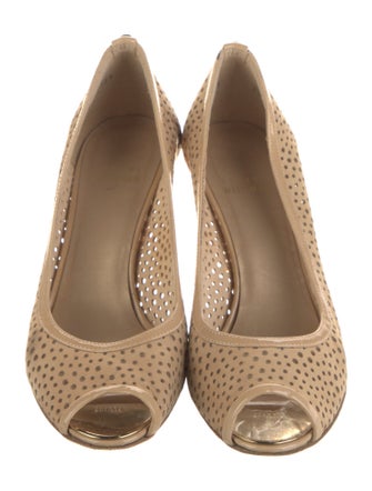 Stuart Weitzman Leather Lasercut Accents Pumps