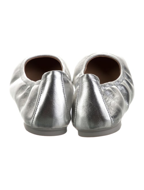 Stuart Weitzman Leather Bow Accents Ballet Flats