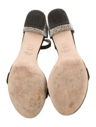 Stuart Weitzman Suede Glitter Accents Sandals