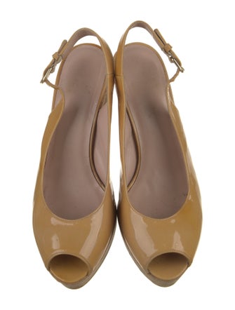 Stuart Weitzman Patent Leather Slingback Sandals