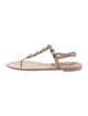 Stuart Weitzman Rubber Crystal Embellishments T-Strap Sandals