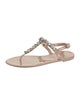 Stuart Weitzman Rubber Crystal Embellishments T-Strap Sandals