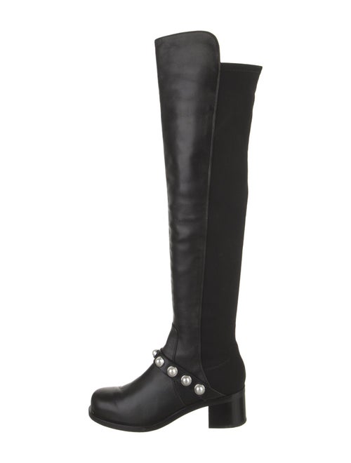 Stuart Weitzman Leather Beaded Accents Boots