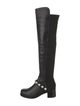 Stuart Weitzman Leather Beaded Accents Boots
