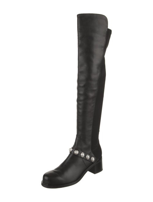 Stuart Weitzman Leather Beaded Accents Boots