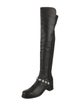 Stuart Weitzman Leather Beaded Accents Boots