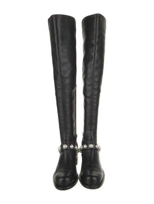 Stuart Weitzman Leather Beaded Accents Boots