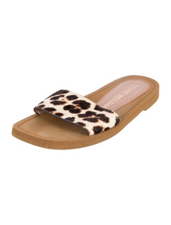 Stuart Weitzman Ponyhair Animal Print Slides
