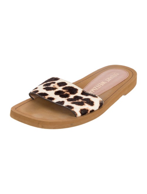 Stuart Weitzman Ponyhair Animal Print Slides