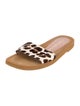 Stuart Weitzman Ponyhair Animal Print Slides