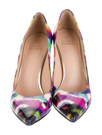 Stuart Weitzman Patent Leather Printed Pumps