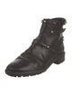 Stuart Weitzman Leather Studded Accents Moto Boots