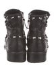 Stuart Weitzman Leather Studded Accents Moto Boots