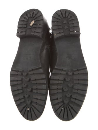 Stuart Weitzman Leather Studded Accents Moto Boots