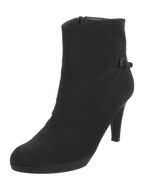 Stuart Weitzman Nylon Leather Trim Embellishment Boots