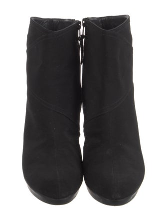 Stuart Weitzman Nylon Leather Trim Embellishment Boots