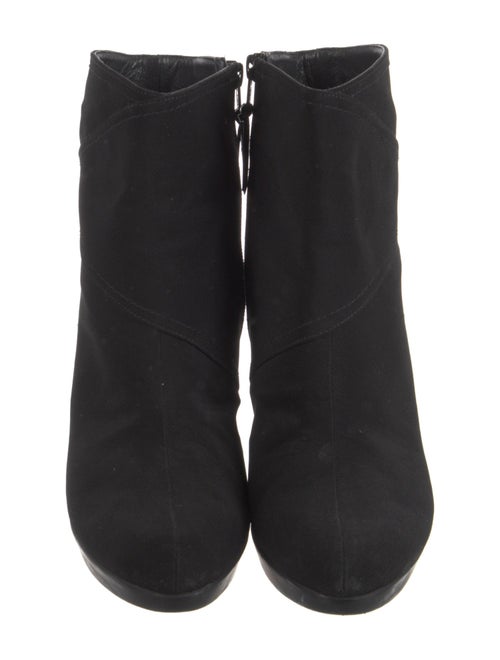 Stuart Weitzman Nylon Leather Trim Embellishment Boots