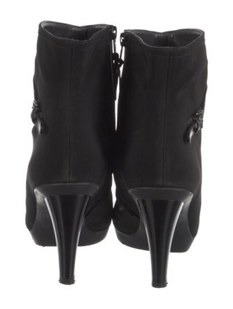 Stuart Weitzman Nylon Leather Trim Embellishment Boots