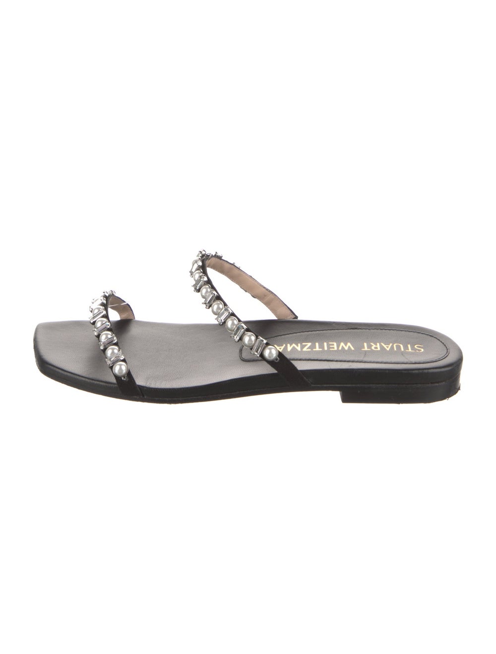 Stuart Weitzman Leather Slides Black - image 1
