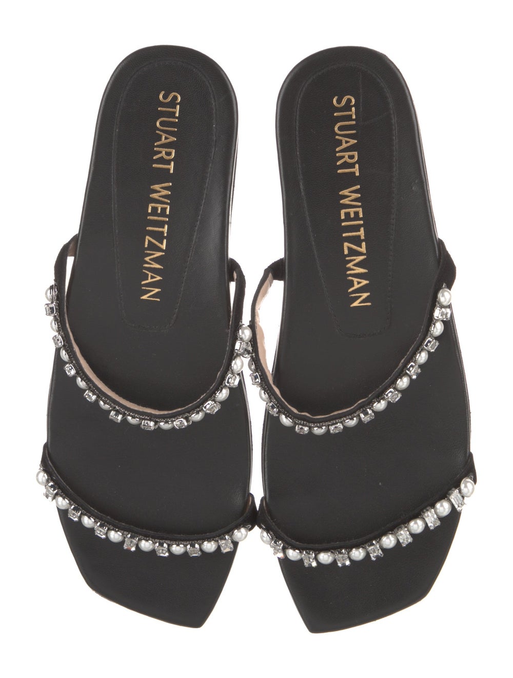 Stuart Weitzman Leather Slides Black - image 3