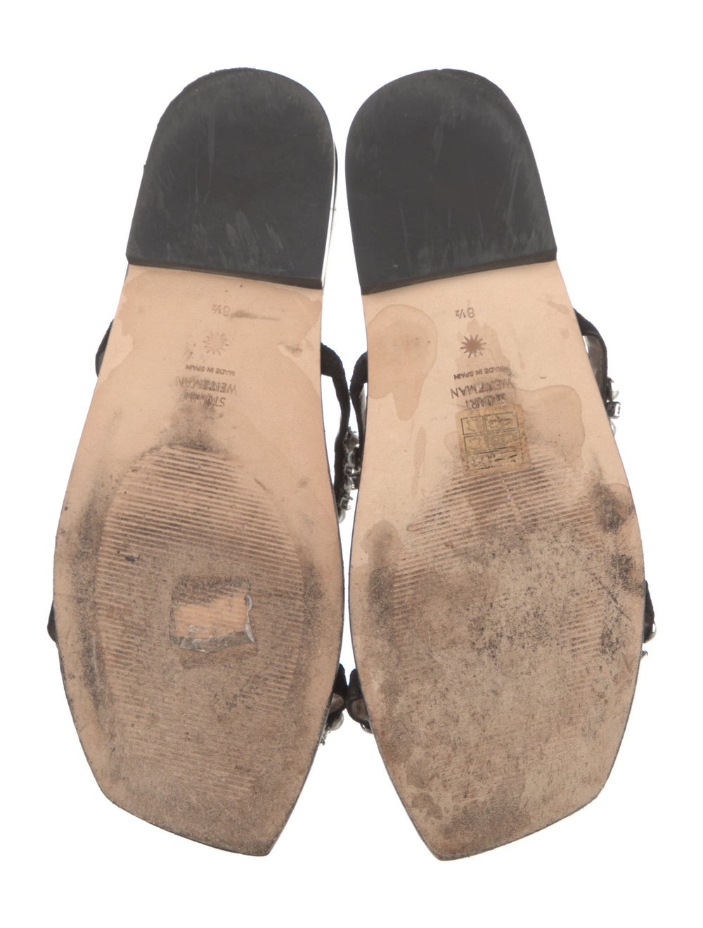 Stuart Weitzman Leather Slides Black - image 5