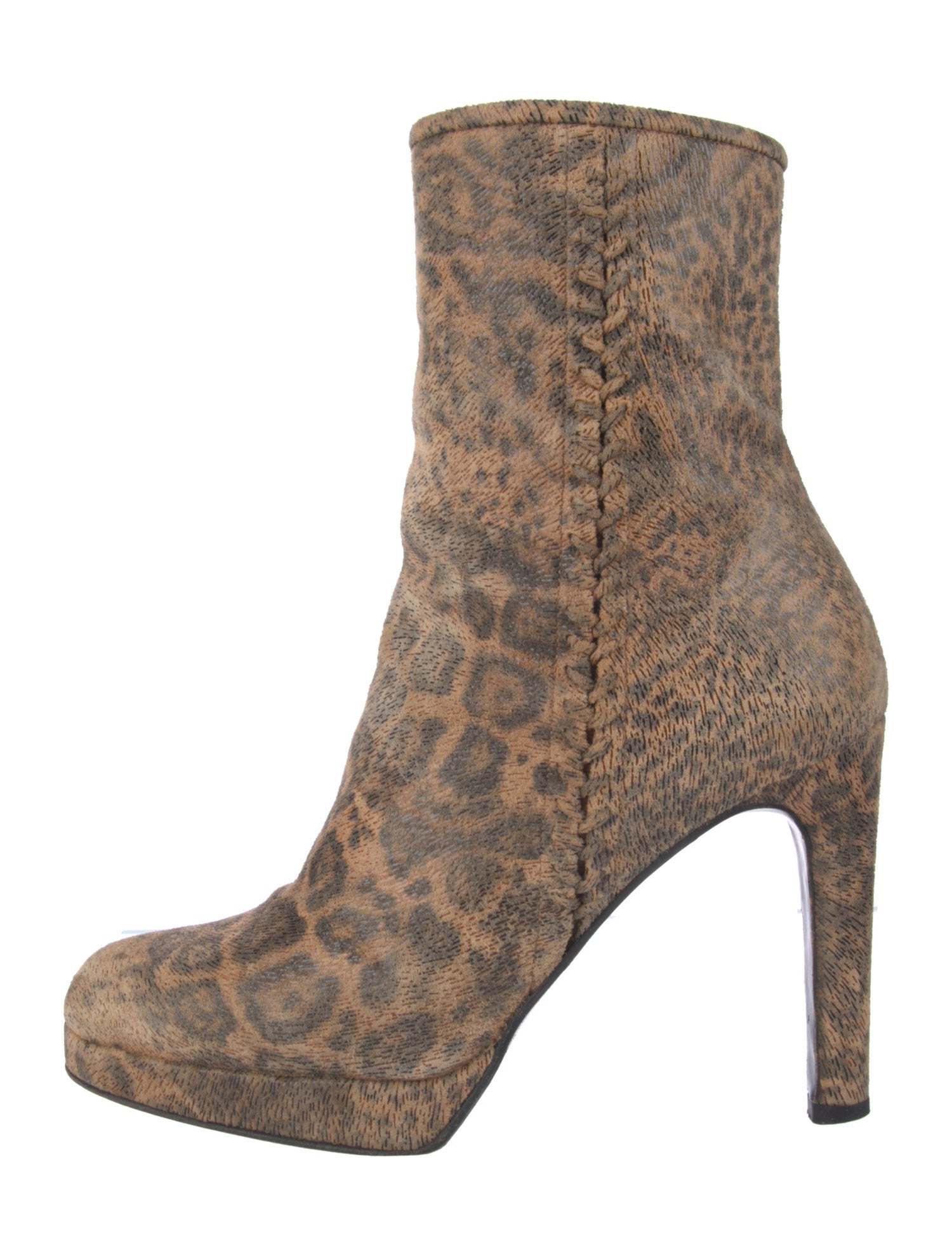 Stuart Weitzman Suede Animal Print Boots