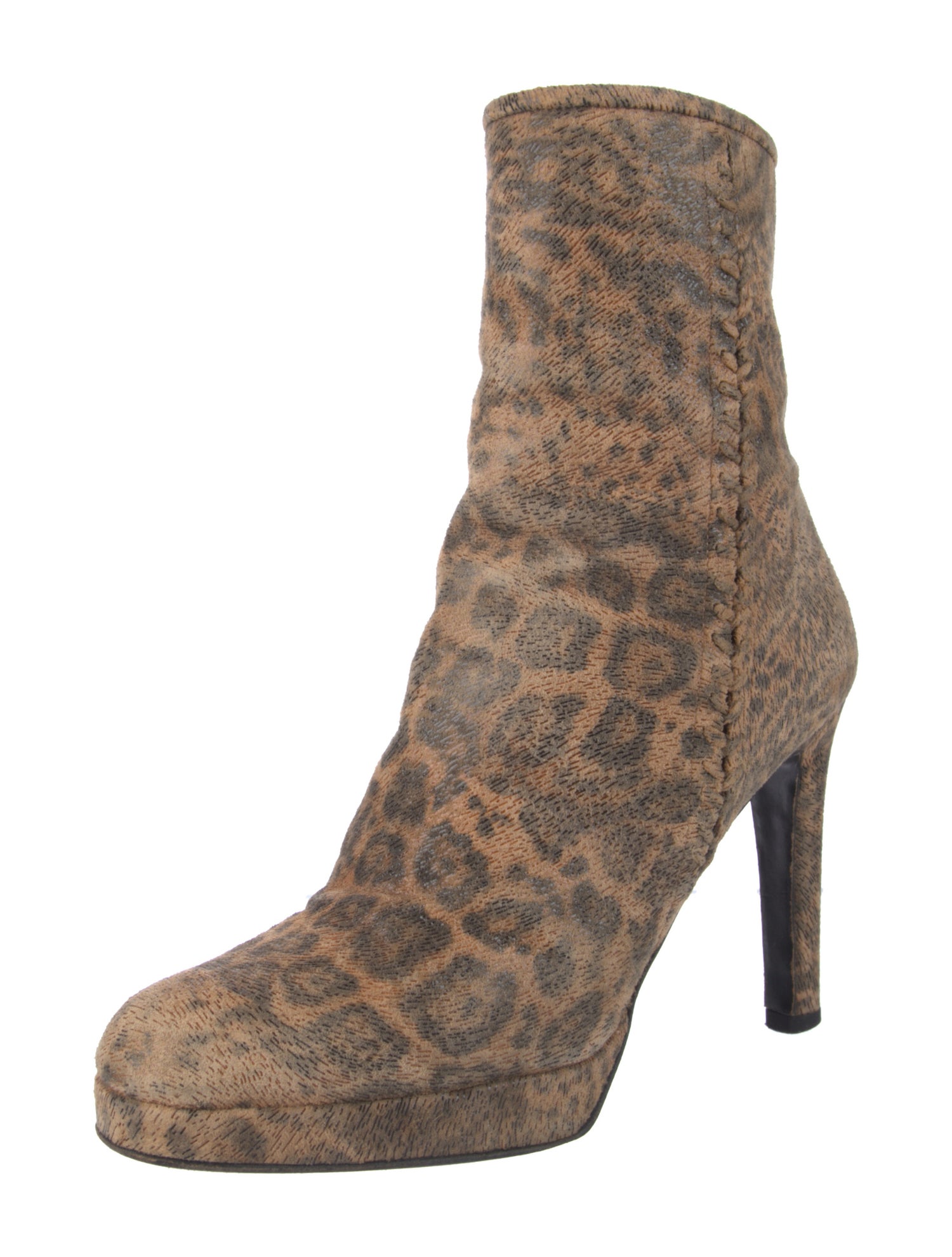 Stuart Weitzman Suede Animal Print Boots