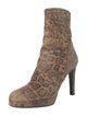 Stuart Weitzman Suede Animal Print Boots