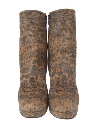 Stuart Weitzman Suede Animal Print Boots