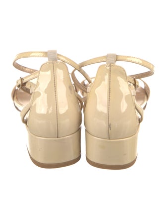 Stuart Weitzman Patent Leather Leather Trim Embellishment Sandals